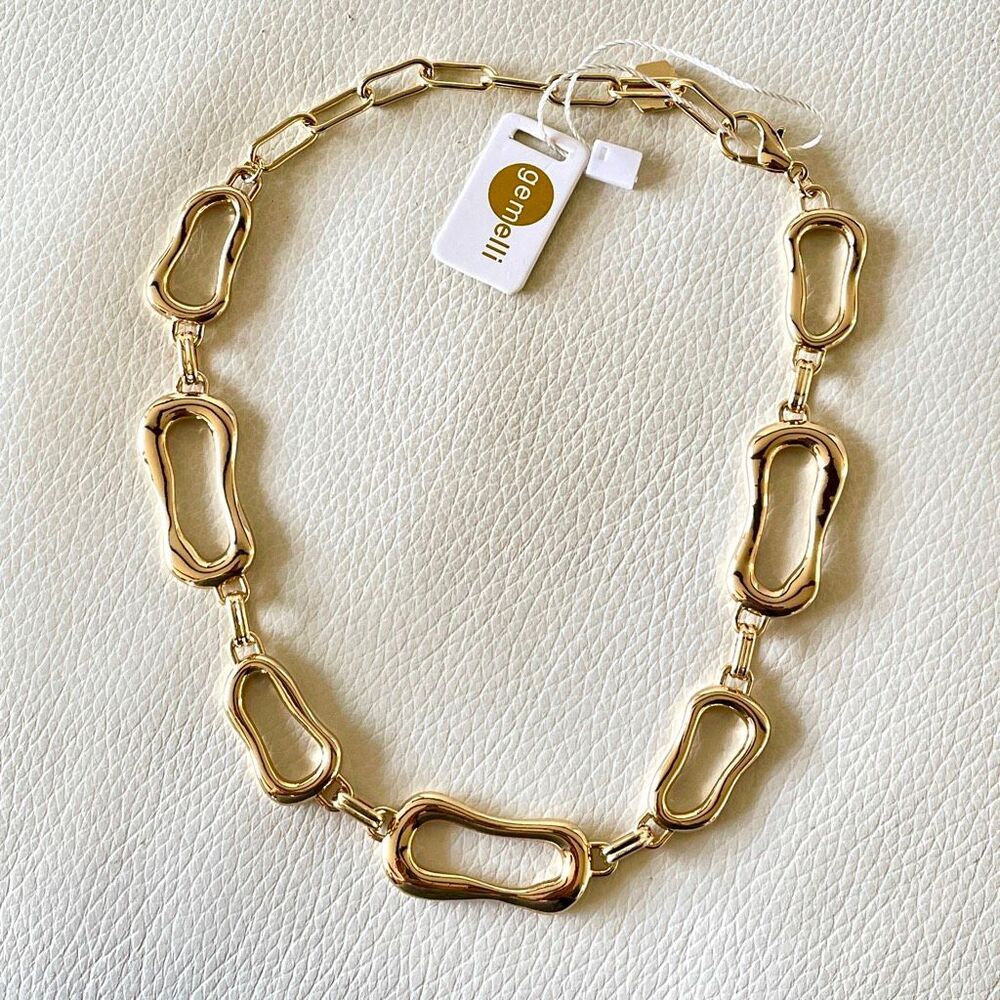NWT Gorgeous Rare Gemilli Molten Links Gold Necklace - Picture 10 of 12